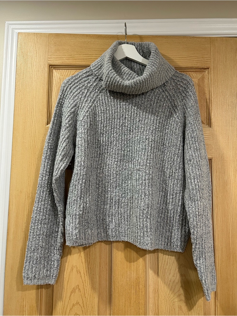 Garage Grey Ribbed Cowl Neck Sweater